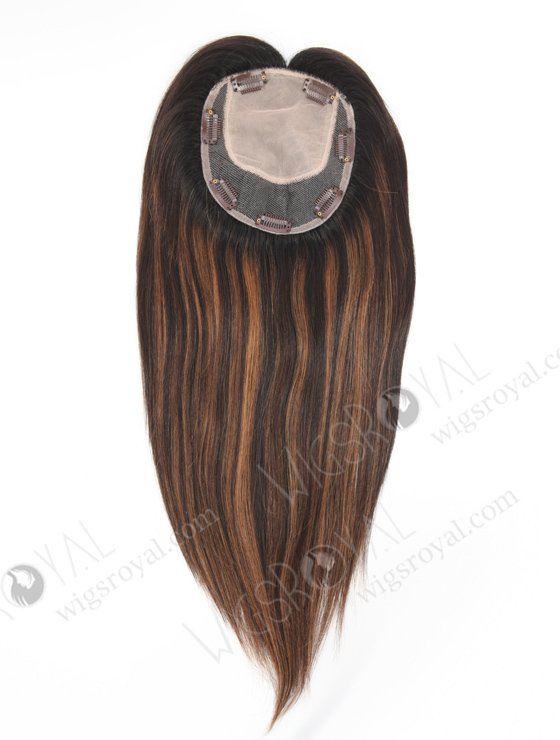 Seamless Highlight Color Human Hair Topper With Silk Top Topper-136-23280