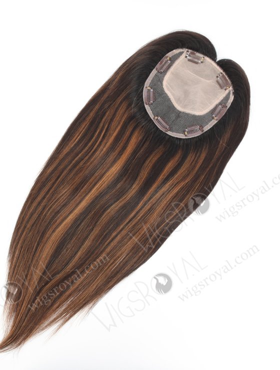 Seamless Highlight Color Human Hair Topper With Silk Top Topper-136-23283
