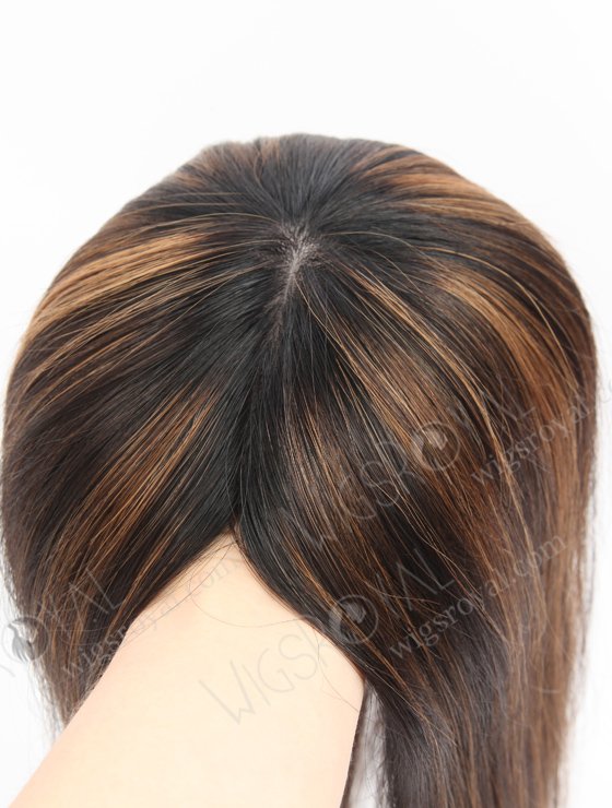 Seamless Highlight Color Human Hair Topper With Silk Top Topper-136-23282