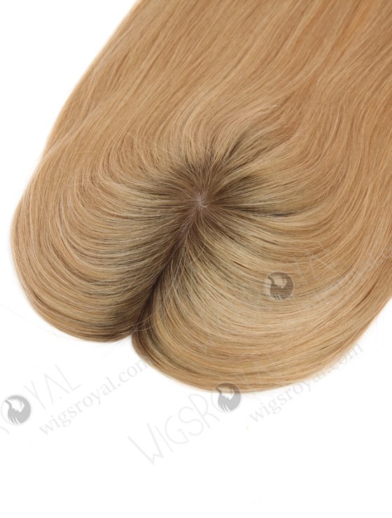 Best Quality All One Length Topper with Medium Golden Brown Roots Color Topper-151-23288