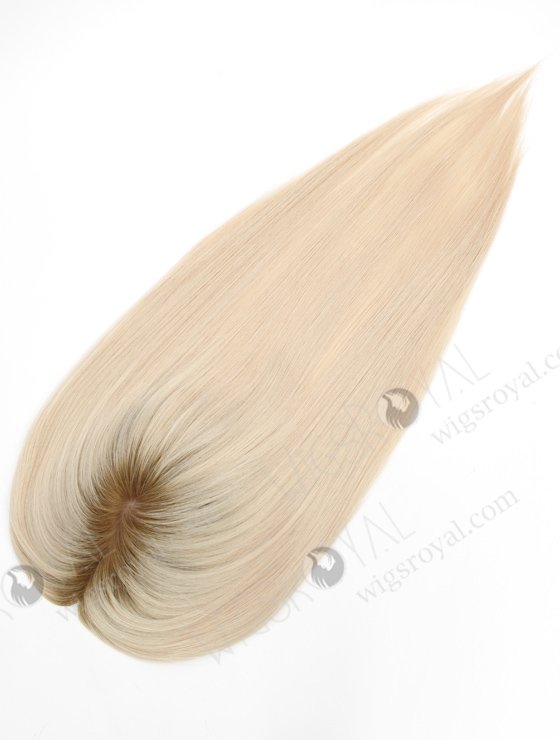 Flawless White Human Hair Topper With Brown Roots Color Topper-144-23298