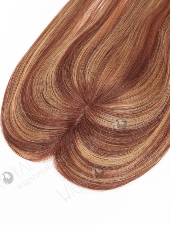 In Stock 2.75"*5.25" European Virgin Hair 16" Straight 33# with T33/27a# Highlights Color Monofilament Hair Topper-120-23309