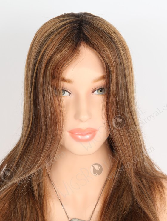 In Stock European Virgin Hair 16" Natural Style White/144/6/10/130#,Dark Roots Color Gripper Wig GRP-08001-23358