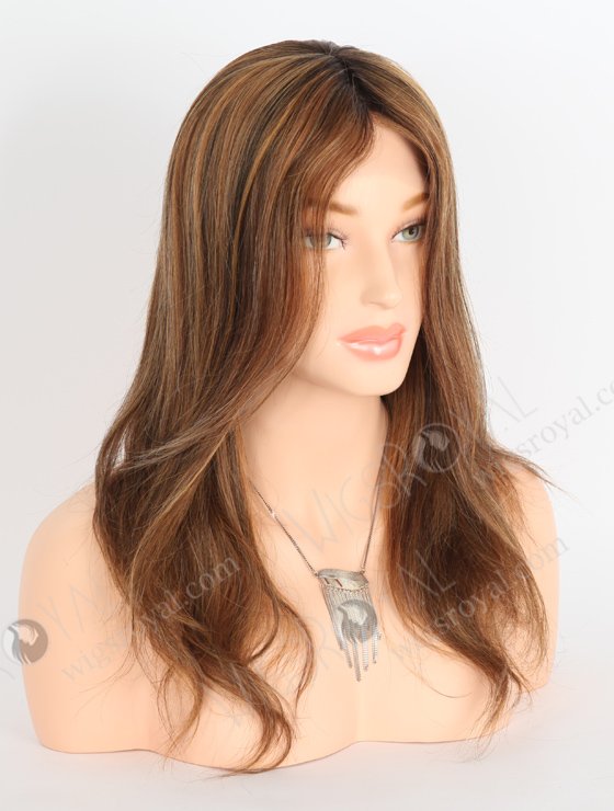In Stock European Virgin Hair 16" Natural Style White/144/6/10/130#,Dark Roots Color Gripper Wig GRP-08001-23359