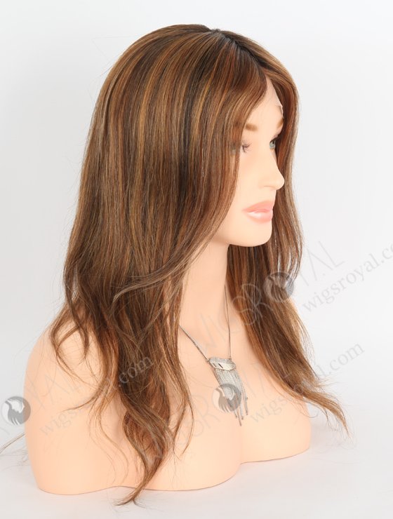 In Stock European Virgin Hair 16" Natural Style White/144/6/10/130#,Dark Roots Color Gripper Wig GRP-08001-23362