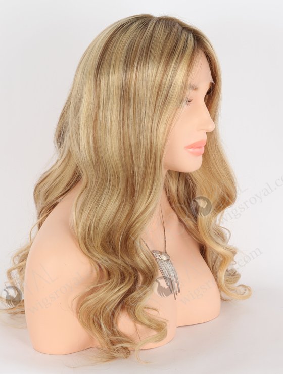 Middle Golden Brown European Human Hair Beach Wave Lace Front Wig RLF-08002-23759