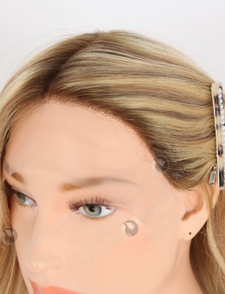 Middle Golden Brown European Human Hair Beach Wave Lace Front Wig RLF-08002