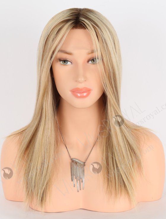 In Stock European Virgin Hair 14" All One Length Straight T9/22# with 9# Highlights Color Grandeur Wig GRD-08020-23713