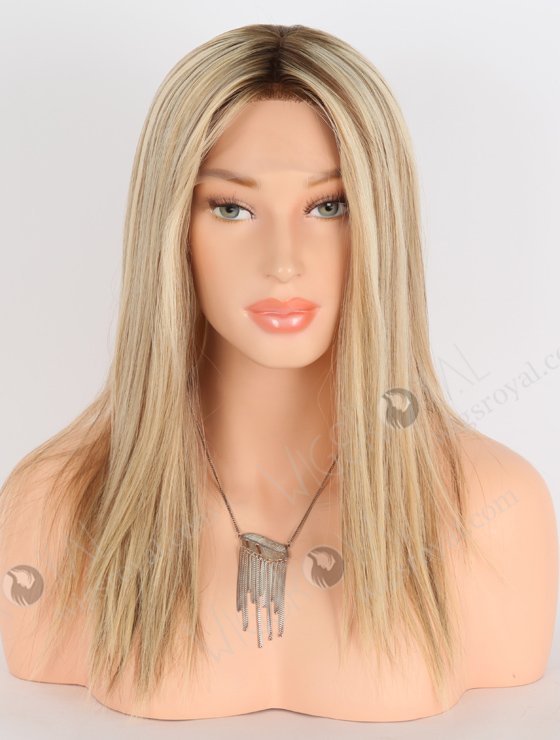 In Stock European Virgin Hair 14" All One Length Straight T9/22# with 9# Highlights Color Grandeur Wig GRD-08020-23714