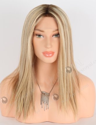 In Stock European Virgin Hair 14" All One Length Straight T9/22# with 9# Highlights Color Grandeur Wig GRD-08020