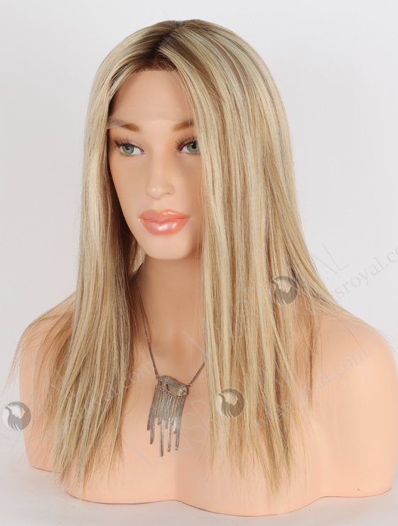 In Stock European Virgin Hair 14" All One Length Straight T9/22# with 9# Highlights Color Grandeur Wig GRD-08020-23715