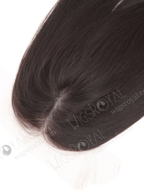 In Stock 6"×8" Brazilian Virgin Hair 14" Light Yaki Color 1B# Lace Topper-163-23815