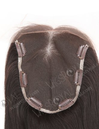 In Stock 6"×8" Brazilian Virgin Hair 14" Light Yaki Color 1B# Lace Topper-163