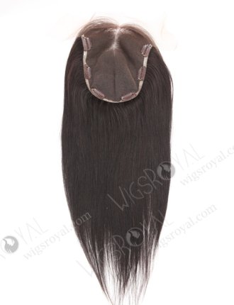 In Stock 6"×8" Brazilian Virgin Hair 14" Light Yaki Color 1B# Lace Topper-163
