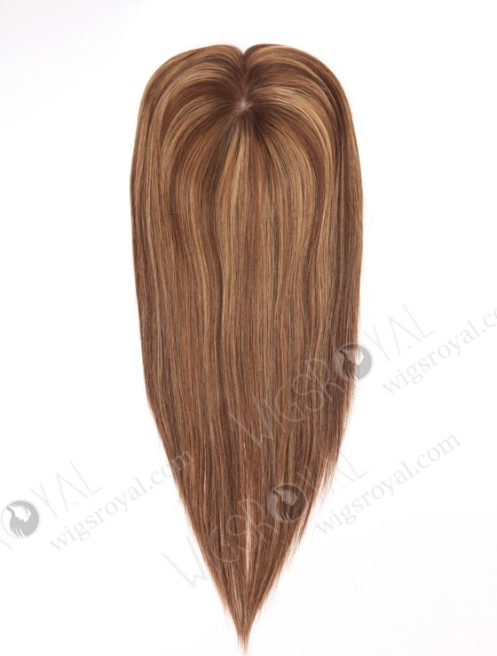 In Stock 5.5"*6.5" European Virgin Hair 16" Straight 3# With T3/8# Highlights Color Silk Top Hair Topper-142-23796
