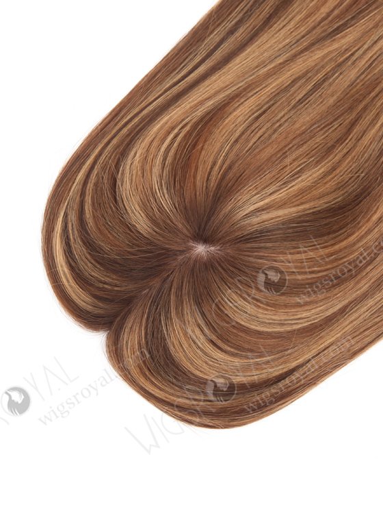 In Stock 5.5"*6.5" European Virgin Hair 16" Straight 3# With T3/8# Highlights Color Silk Top Hair Topper-142-23797
