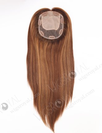 All One Length Brown Highlight Color Full Volume Hair Topper For Thin Hair Topper-155
