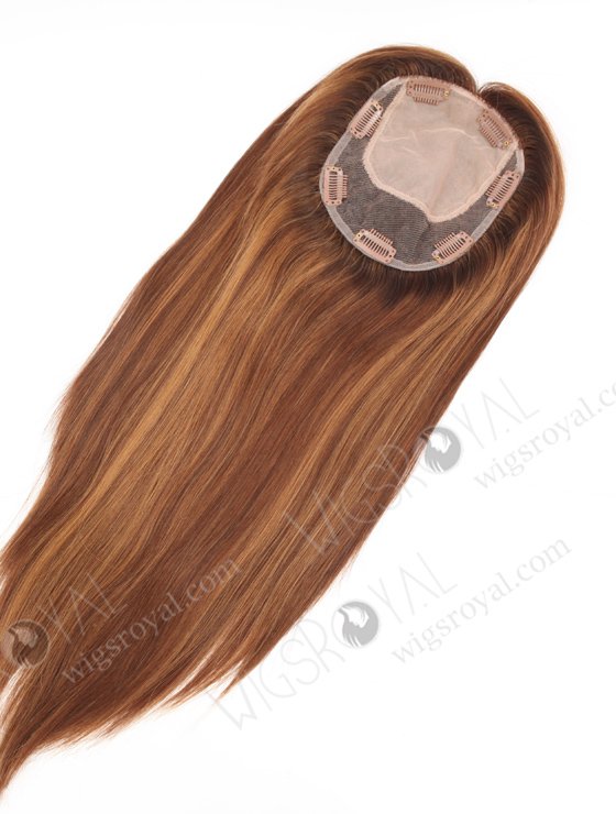 All One Length Brown Highlight Color Full Volume Hair Topper For Thin Hair Topper-155-23806