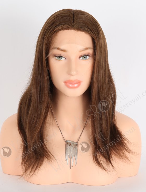 In Stock European Virgin Hair 14" Straight 7# Color RENE Lace Front Wig GRP-08014