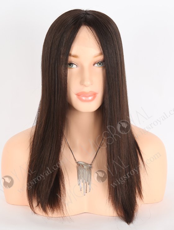 In Stock European Virgin Hair 14" All One Length Natural Straight Natural Brown Color Grandeur Wig GRD-08015