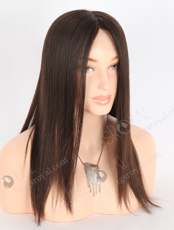 In Stock European Virgin Hair 14" All One Length Natural Straight Natural Brown Color Grandeur Wig GRD-08015-23963