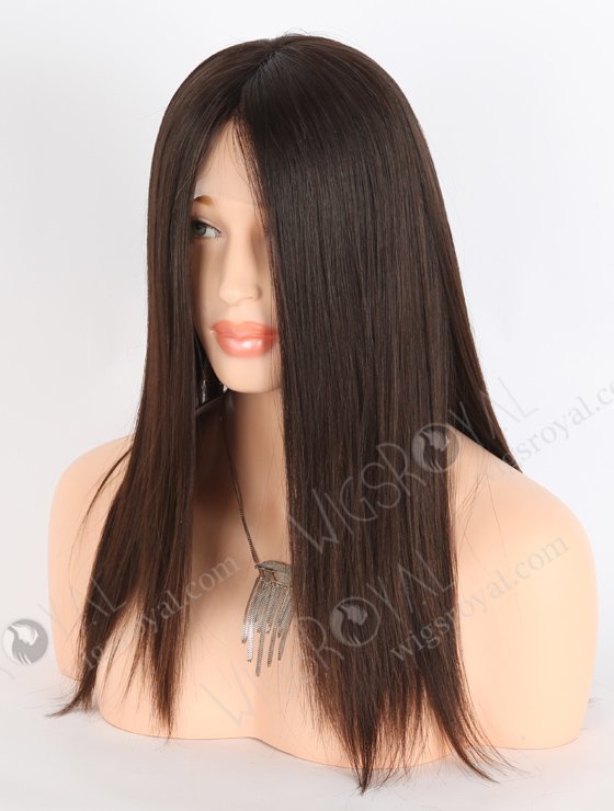 In Stock European Virgin Hair 14" All One Length Natural Straight Natural Brown Color Grandeur Wig GRD-08015-23964