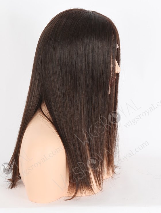 In Stock European Virgin Hair 14" All One Length Natural Straight Natural Brown Color Grandeur Wig GRD-08015-23966