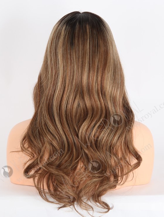 In Stock European Virgin Hair 18" Beach Wave 6# with 27# Highlights,Roots Natural Color Grandeur Wig GRD-08024-23878