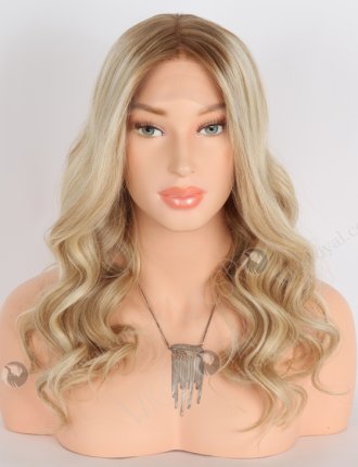 In Stock European Virgin Hair 18" Beach Wave T8/60# with 8# Highlights Color RENE Lace Front Wig RLF-08005