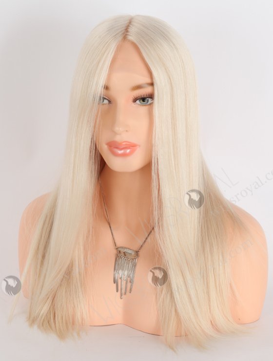 Pure White Color Silky Straight Silk Top Glueless Wigs For Beginners GRD-08017-23861