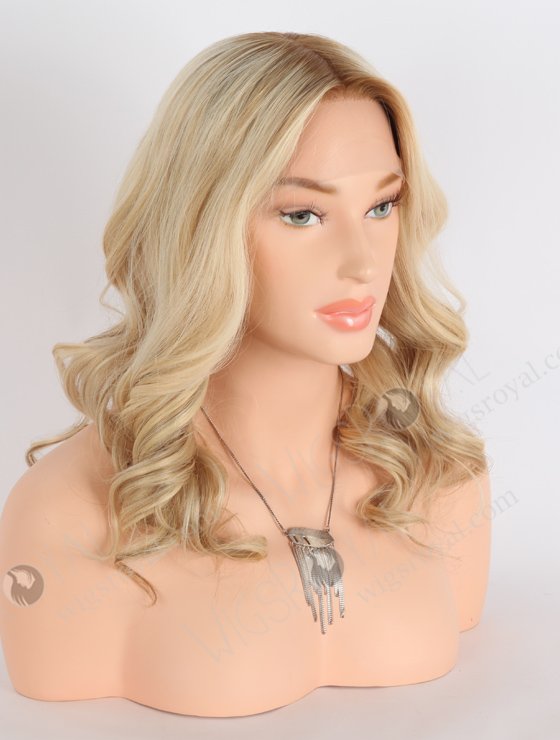 In Stock European Virgin Hair 14" All One Length Beach Wave 60/8a# Highlights, Roots 8a# Color Grandeur Wig GRD-08003-23942