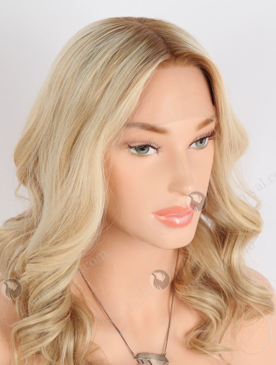 In Stock European Virgin Hair 14" All One Length Beach Wave 60/8a# Highlights, Roots 8a# Color Grandeur Wig GRD-08003-23943