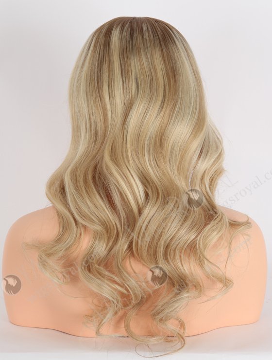 In Stock European Virgin Hair 18" Beach Wave T8/60# with 8# Highlights, Roots 8# Color Grandeur Wig GRD-08026-23987