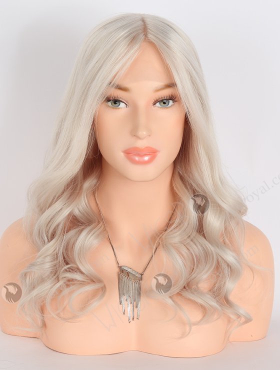 Double Draw Pure Silver Color Mimic Human Scalp Glueless Wigs For Women GRD-08025-24037