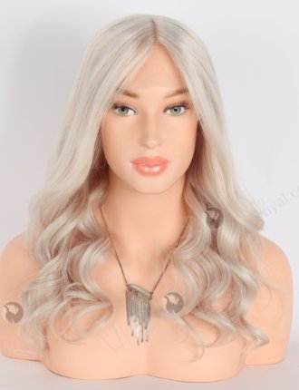 Pure Platinum Gray Color Mimic Human Scalp Glueless Wigs For Women GRD-08025