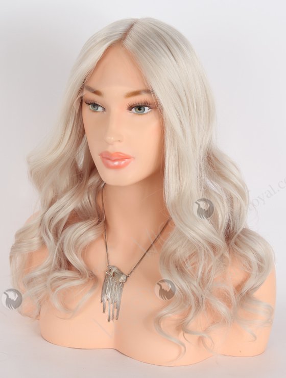 Double Draw Pure Silver Color Mimic Human Scalp Glueless Wigs For Women GRD-08025-24038