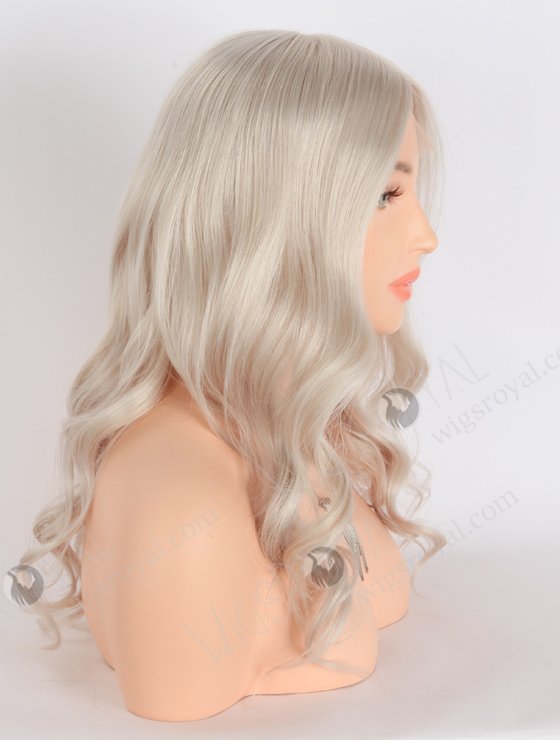 Double Draw Pure Silver Color Mimic Human Scalp Glueless Wigs For Women GRD-08025-24039