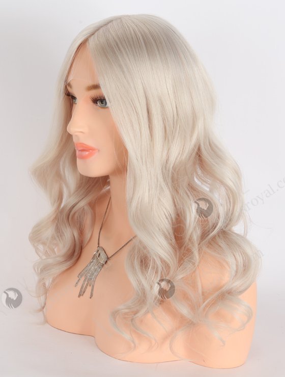 Double Draw Pure Silver Color Mimic Human Scalp Glueless Wigs For Women GRD-08025-24041