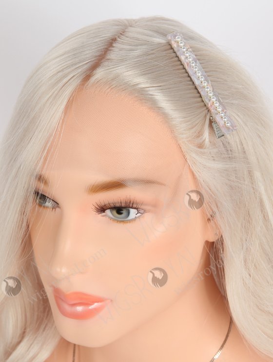 Double Draw Pure Silver Color Mimic Human Scalp Glueless Wigs For Women GRD-08025-24044