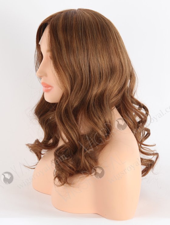 In Stock European Virgin Hair 16" All One Length Beach Wave 6/8/9# Highlights,Roots 6# Color Grandeur Wig GRD-08001-24019