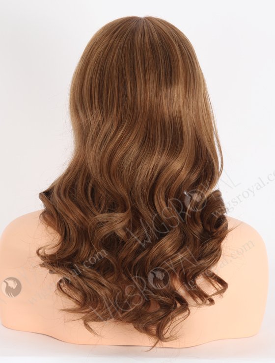 In Stock European Virgin Hair 16" All One Length Beach Wave 6/8/9# Highlights,Roots 6# Color Grandeur Wig GRD-08001-24022