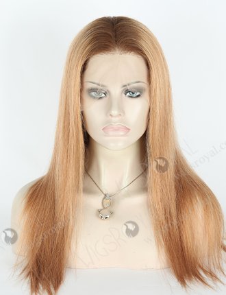18 Inch Light Brown Human Hair Lace Front Wigs Pre Plucked Natural Hairline MLF-04001