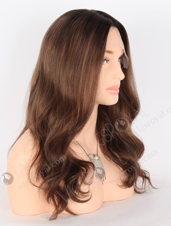 All One Length Beach Wave 10/8# Highlights, Roots 2# Color Silk Top Lace Wig WR-ST-057-24309