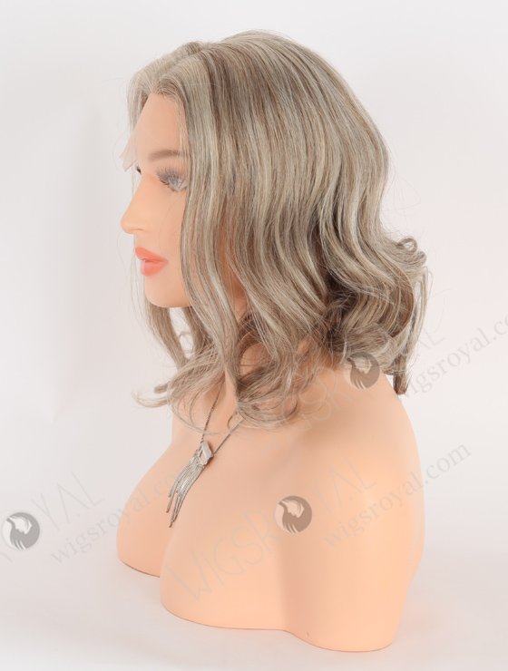 In Stock Brazilian Virgin Hair 12" Big Curl Silver/4# Mixed Color Lace Front Wig MLF-04033-24365
