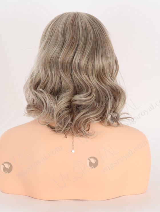 In Stock Brazilian Virgin Hair 12" Big Curl Silver/4# Mixed Color Lace Front Wig MLF-04033-24367