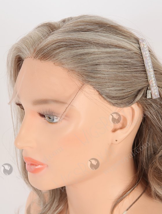 In Stock Brazilian Virgin Hair 12" Big Curl Silver/4# Mixed Color Lace Front Wig MLF-04033-24370