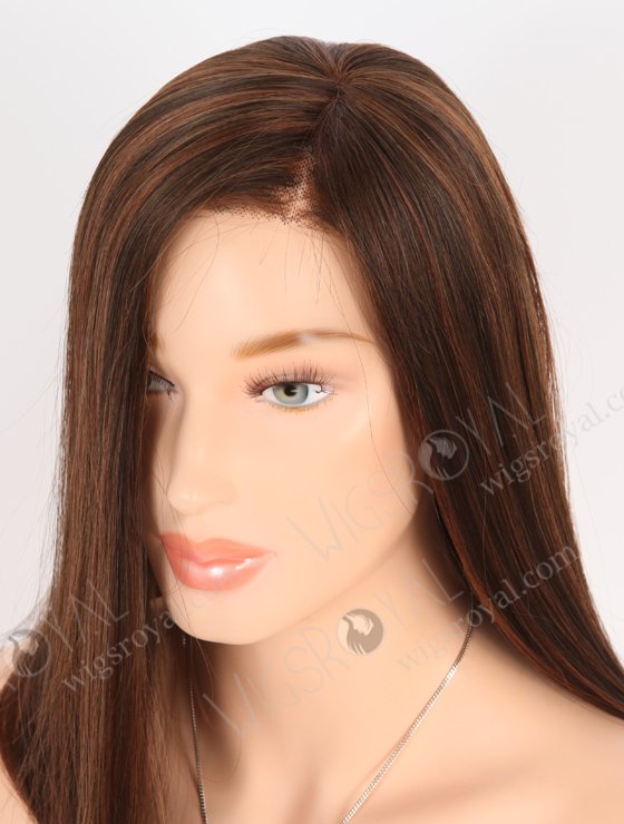 BOB Straight Brown Highlights Color Monofilament Top Glueless Wig GLM-08015-24407