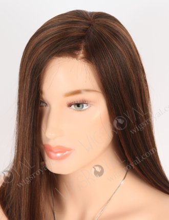 BOB Straight Brown Highlights Color Monofilament Top Glueless Wig GLM-08015