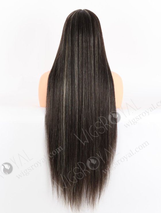 Glamorous 30 Inch Long Straight Human Hair Wigs with Blonde Highlights WR-LW-137-24510