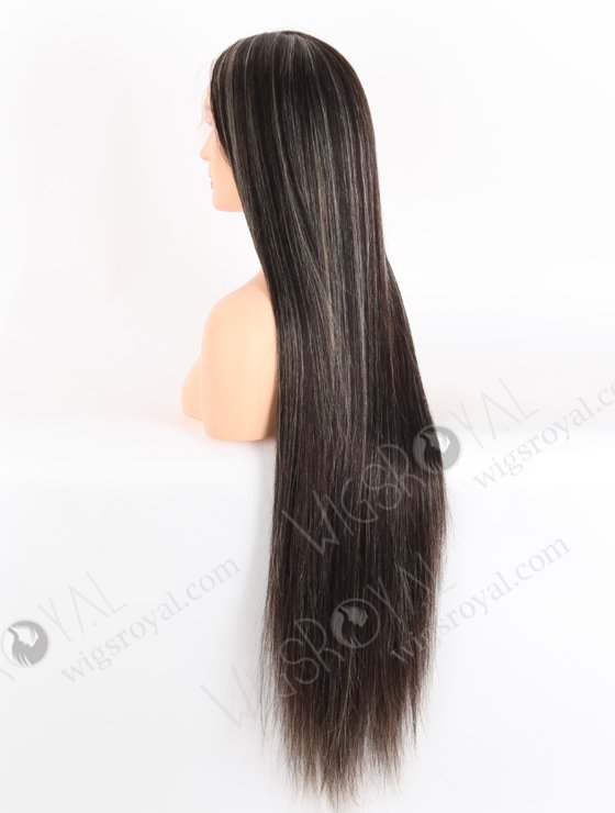 Glamorous 30 Inch Long Straight Human Hair Wigs with Blonde Highlights WR-LW-137-24511
